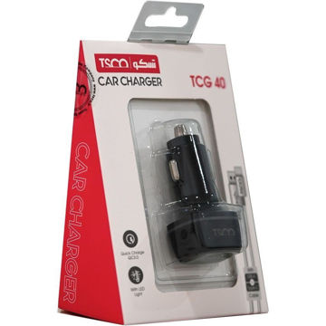 شارژر فندکی تسکو مدل TSCO TCG 40 مشکی همراه کابل