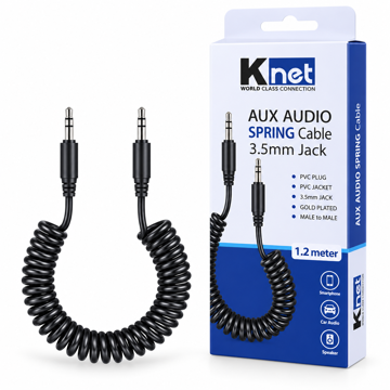 خرید کابل صدا AUX کی نت مدل KNET K-CSAUXS12 طول 1.2 متر 