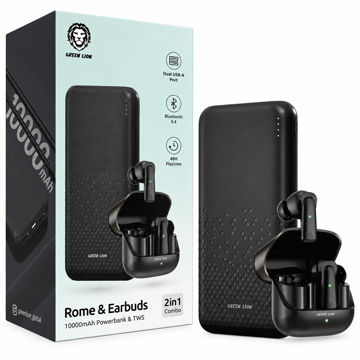 قیمت پاوربانک و ایرپاد گرین لاین مدل GREEN LION Rome & Earbuds 10000mAh 37W