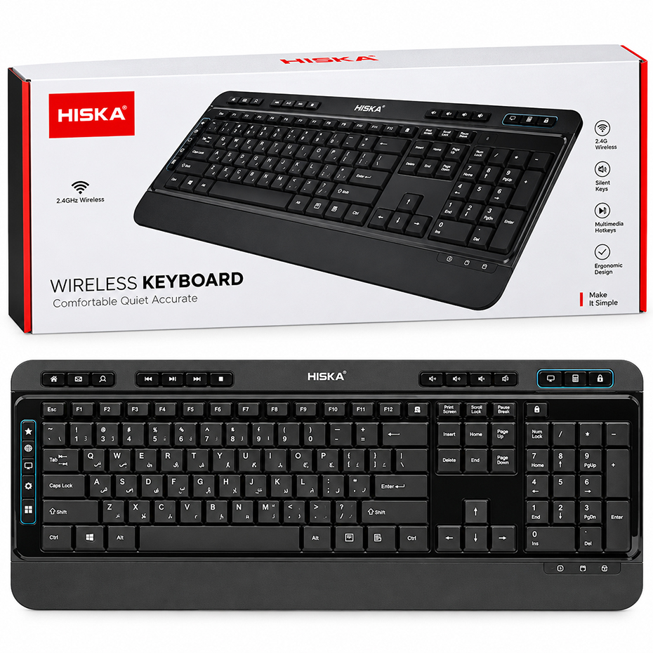 قیمت کیبورد بی سیم هیسکا مدل HISKA HX-KE235W