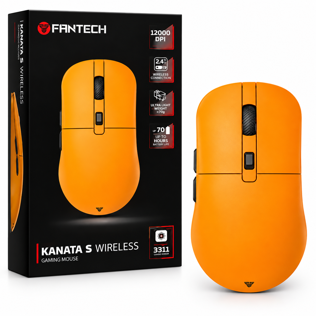 خرید ماوس بی سیم گیمینگ فنتک مدل FANTECH KANATA S WG9S زرد