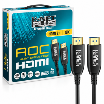 خرید کابل HDMI 2.1 کی نت پلاس مدل KNET Plus KP-CHAOC21500 AOC 8K طول 50 متر