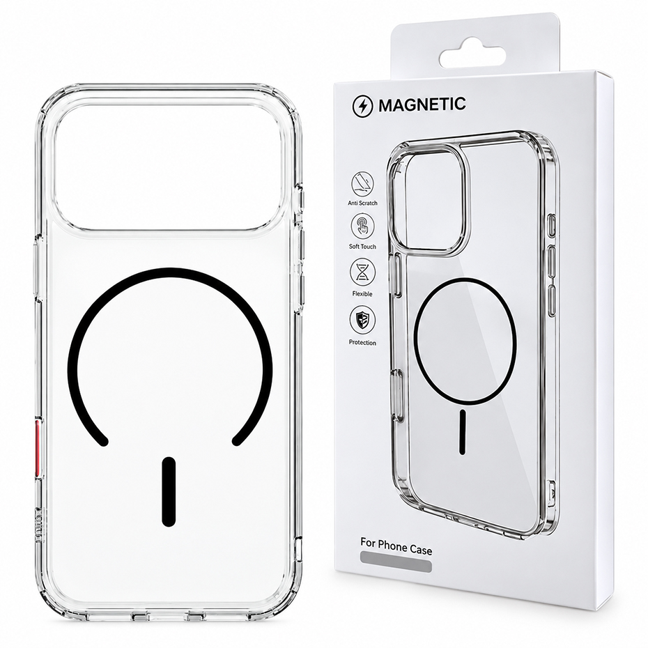 قیمت قاب مگنتی آیفون مدل MAGNETIC IPHONE 17 Pro شفاف مگ سیف