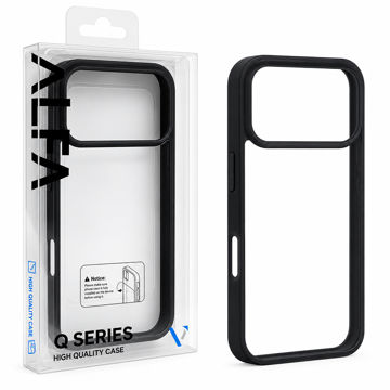 قیمت قاب اپل 17 Pro شفاف دور مشکی Q Series ALFA