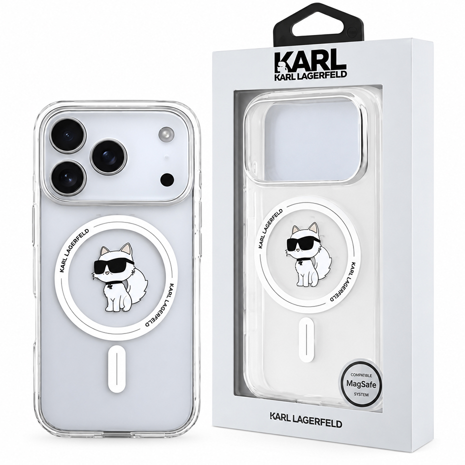 قیمت قاب اپل کارلاگرفیلد مدل KarlLagerfeld MagSafe IPHONE 17 Pro شفاف