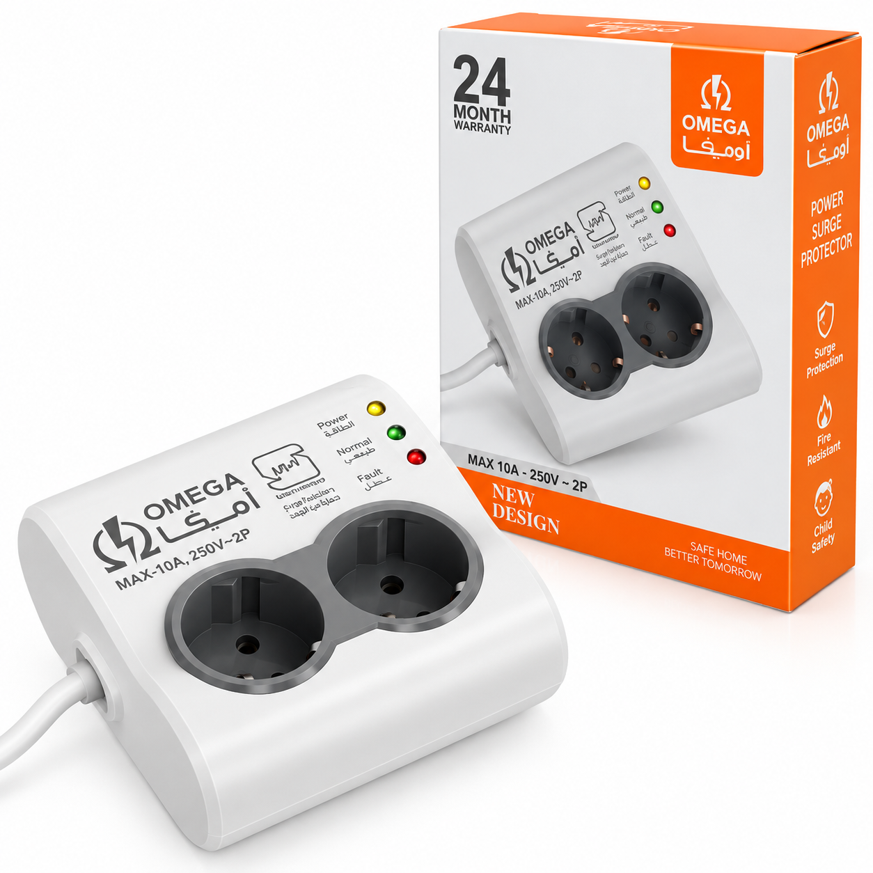 خرید محافظ برق 2 خانه یخچال فریزر معمولی امگا مدل OMEGA P4000 10A