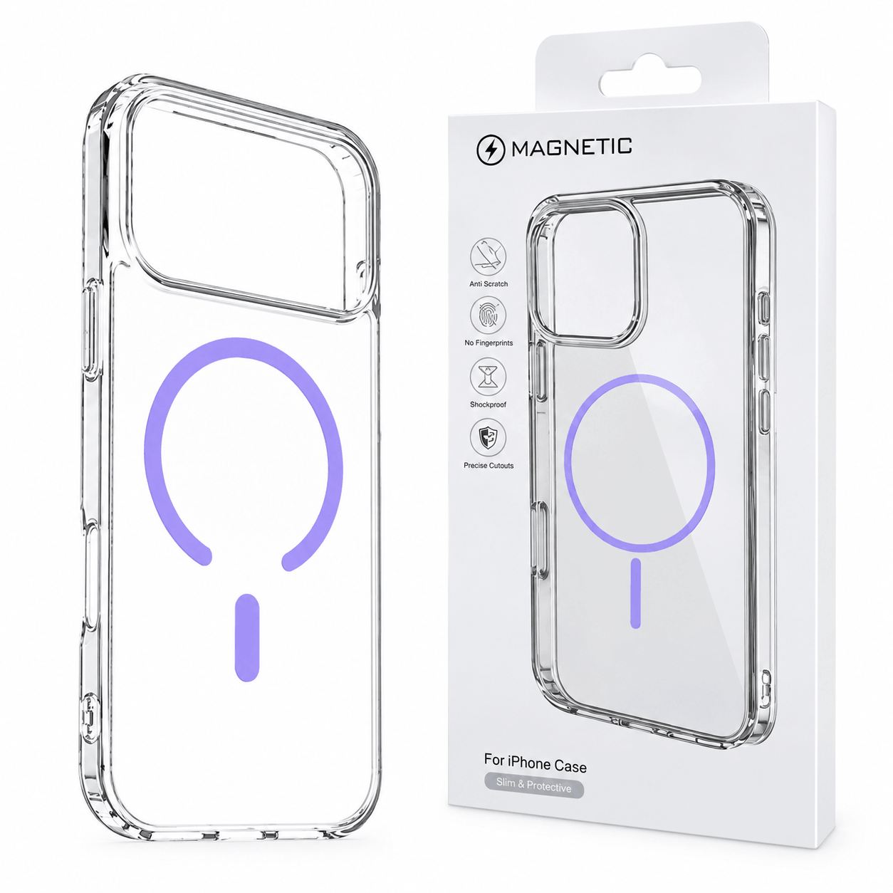 ویژگی قاب مگنتی آیفون مدل MAGNETIC IPHONE 17 Pro شفاف مگ سیف