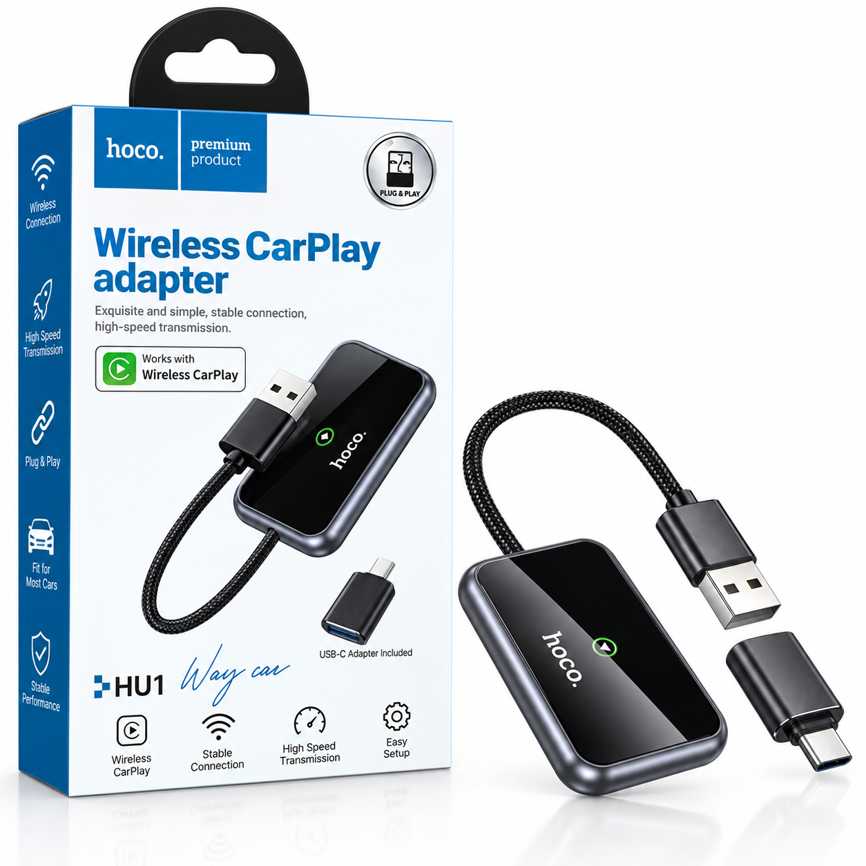 خرید مبدل پخش خودرو هوکو مدل HOCO CARPLAY HU1