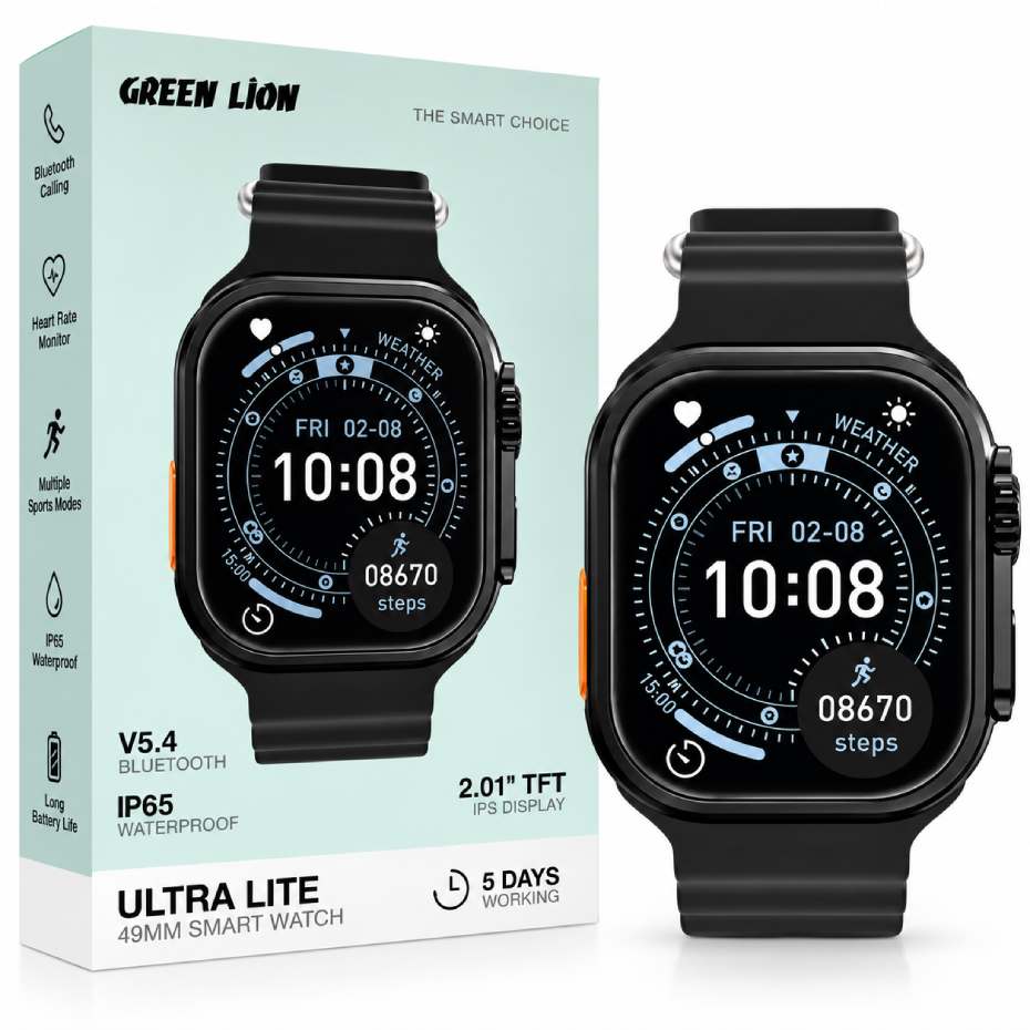 خرید ساعت هوشمند گرین لاین مدل GREENLION ULTRA LITE 49mm مشکی