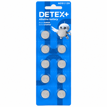 قیمت باتری سکه ای آلکالاین دیتکس پلاس مدل DETEX+ AG10 1.5V بسته 10 عددی