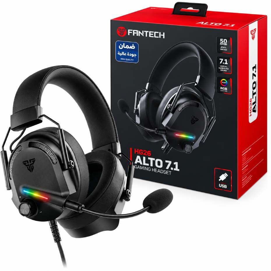 خرید هدست سیم دار گیمینگ فنتک مدل FANTECH Fantech ALTO 7.1 HG26 مشکی
