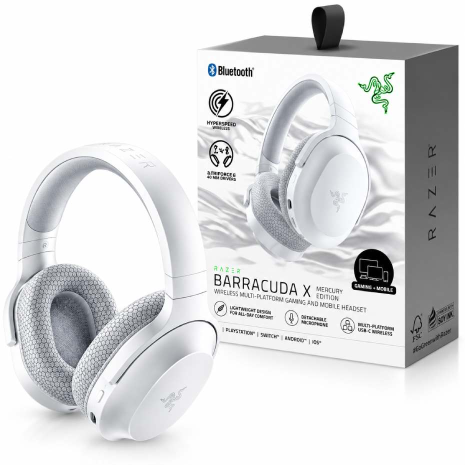 خرید هدست بی سیم گیمینگ ریزر مدل RAZER BARRACUDA X سفید