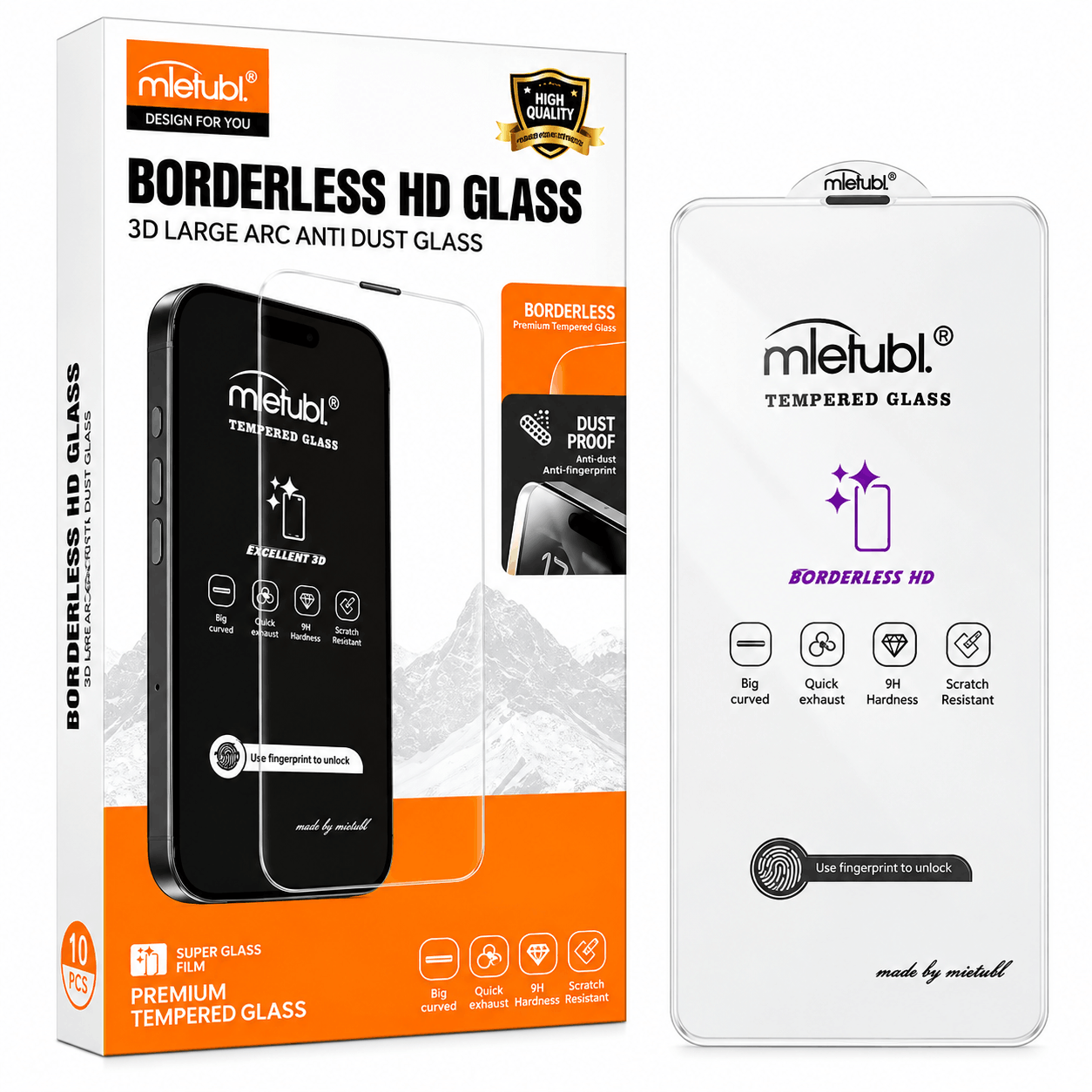 قیمت گلس بدون حاشیه میتوبل مدل Mietubl Borderless HD IPHONE 17