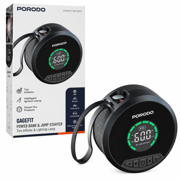 قیمت جامپ استارتر و پاور بانک پرودو مدل PORODO PDCC218BK GAGFIT