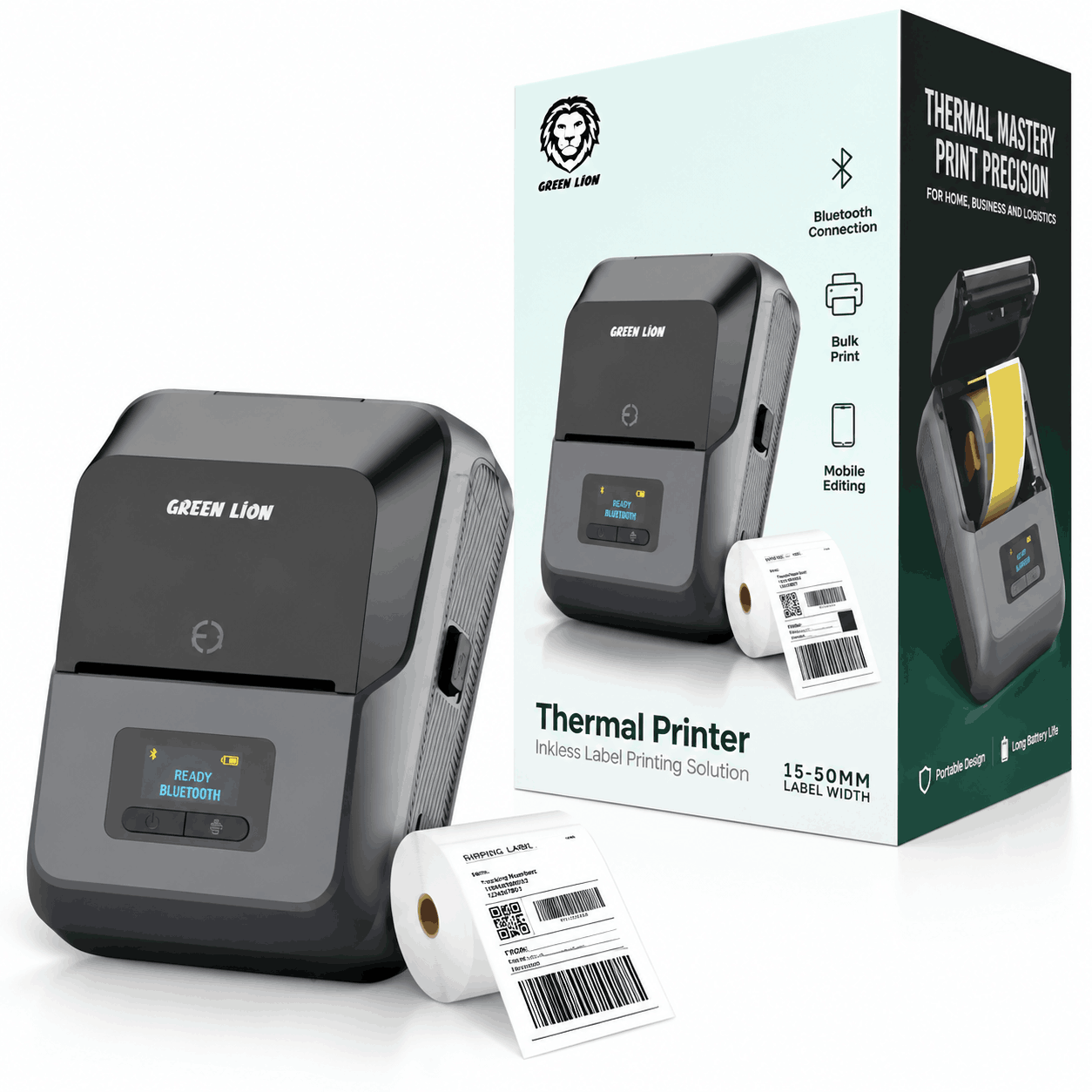 خرید مینی پرینتر حرارتی گرین لاین مدل GREEN LION GNTHPRINTGY Thermal Printer