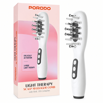 قیمت ماساژور پوست سر و نوردرمانی پرودو مدل PORODO PDFLSTF1WH Light Therapy Scalp Massager