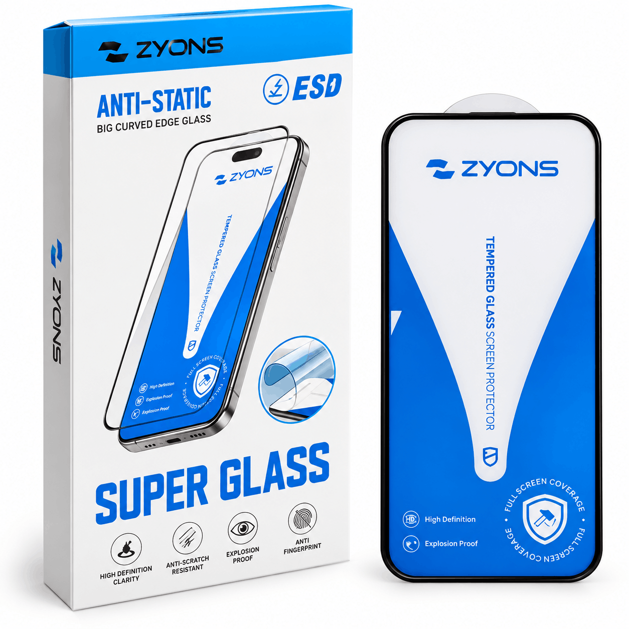 قیمت گلس آنتی استاتیک زاینس مدل ZYONS ANTI Static IPHONE 17 PRO