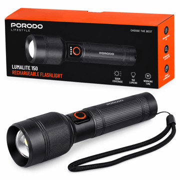 خرید چراغ قوه پرودو مدل PORODO PDFL2101GY LUMALITE 150