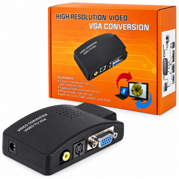 خرید تبدیل AV به VGA مدل HWH-1302 نارنجی