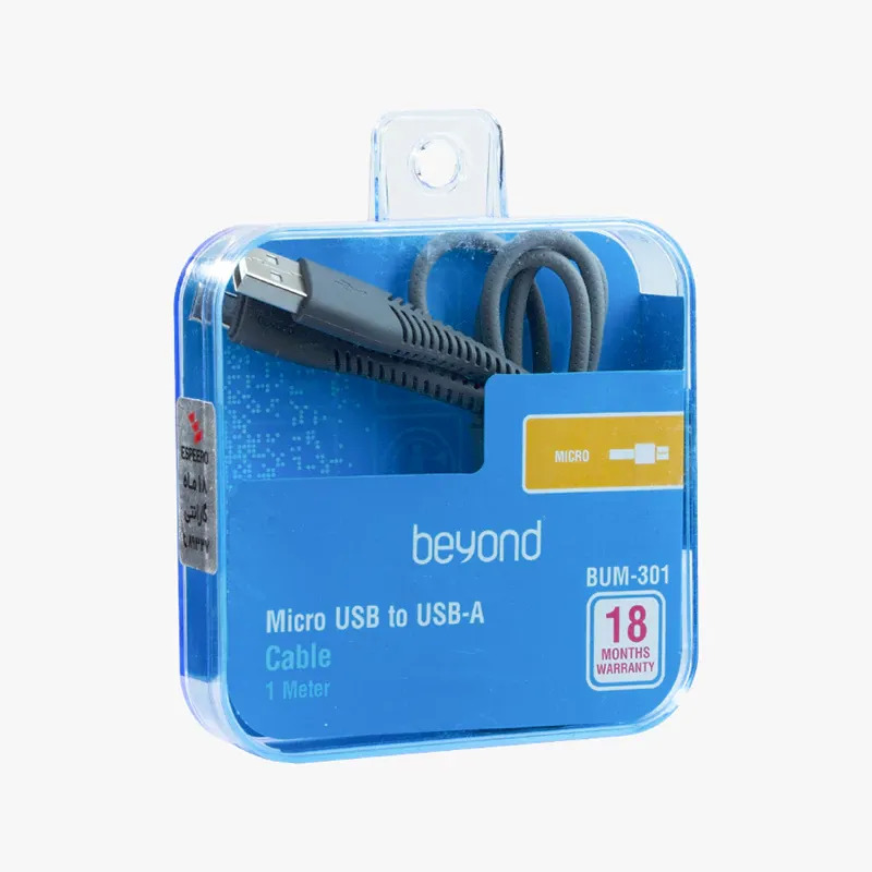 قیمت کابل شارژ میکرو بیاند مدل BEYOND MICRO BUM-301 مشکی طول 1 متر