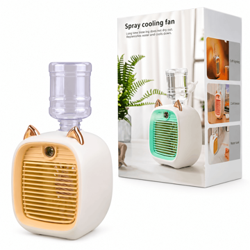 قیمت پنکه شارژی مه پاش مدل Spray Cooling Fan طرح گربه زرد