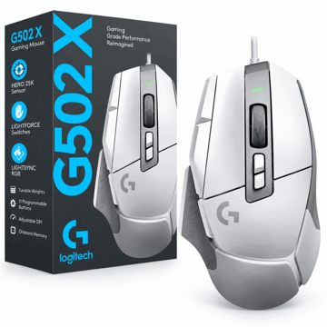 خرید ماوس سیم دار گیمینگ لاجیتک مدل LOGITECH G502 X سفید
