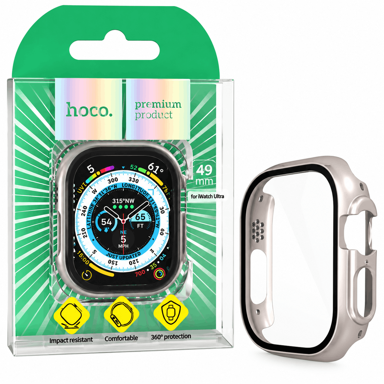 قیمت محافظ اپل واچ مدل HOCO WS6 49mm نقره ای