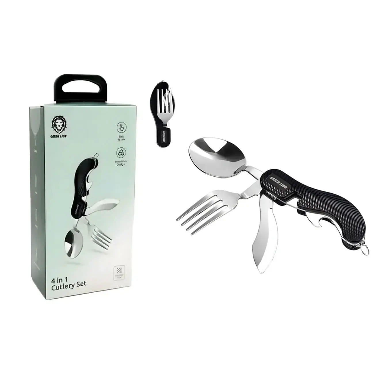 قیمت ست قاشق چنگال چند کاره گرین لاین مدل GREEN LION GN4IN1CSETBK 4 IN 1 CUTLERY