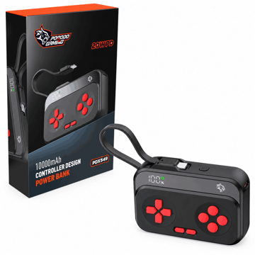 خرید پاوربانک گیمینگ پرودو مدل PORODO GAMING PDX549 10000mAh PD 20W مشکی قرمز