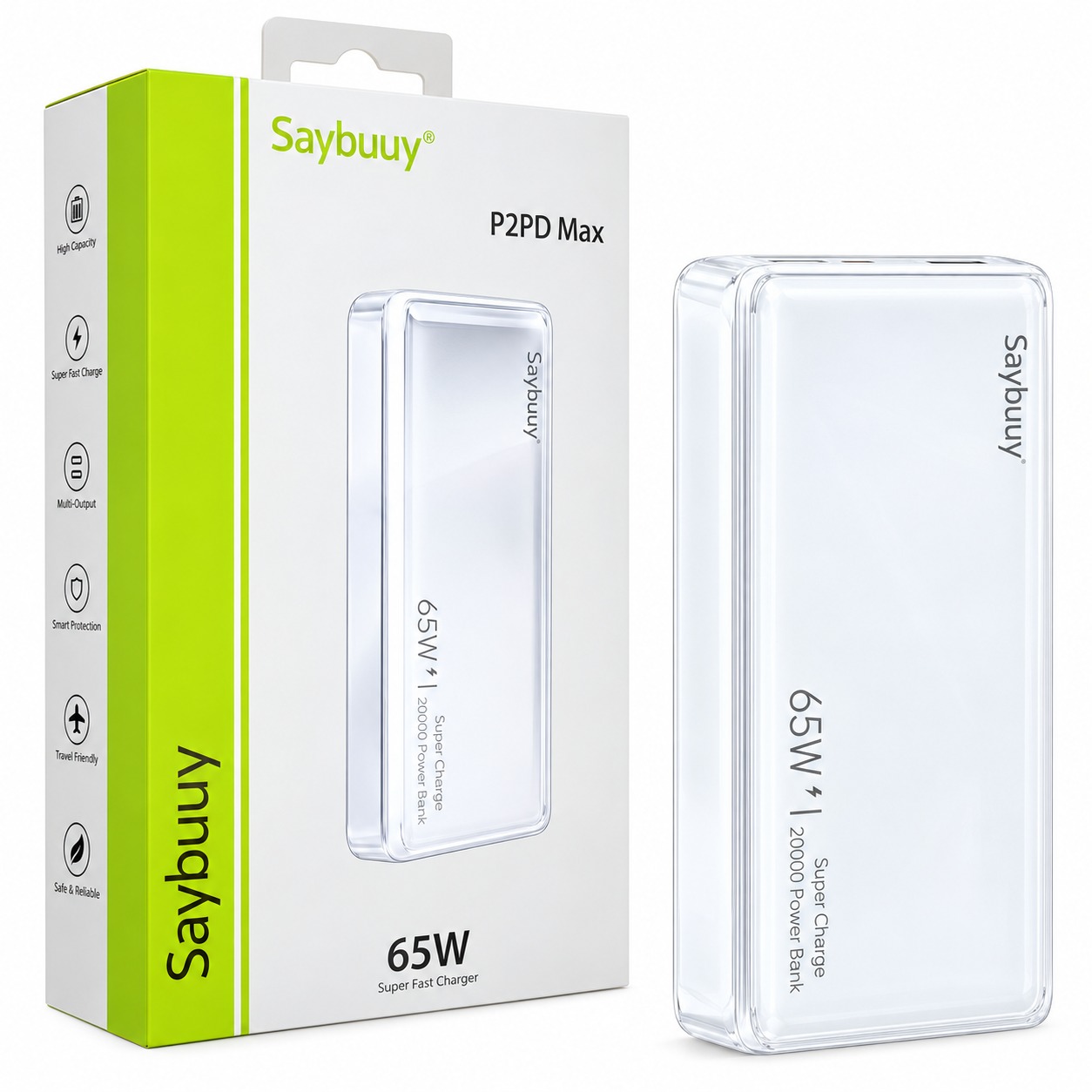 قیمت پاوربانک سی بای مدل Saybuuy P2PD Max 20000mAh 65W سفید