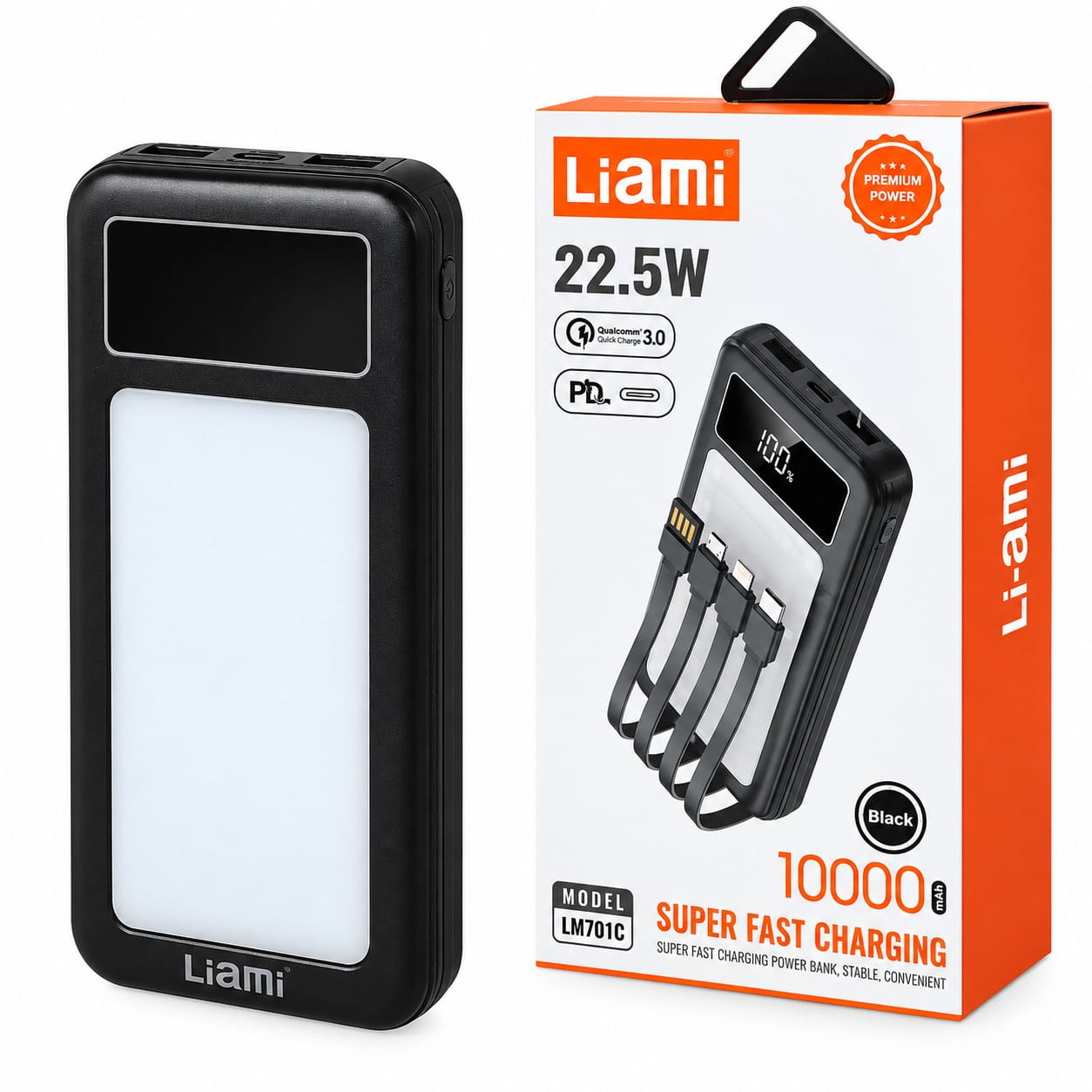 قیمت پاوربانک لیامی مدل LIAMI LM7010 10000mAh 22.5W