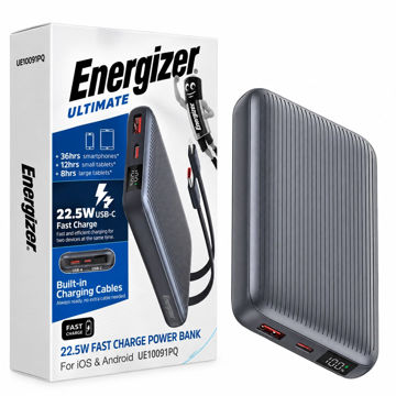 قیمت پاوربانک انرجایزر مدل Energizer UE10091PQ 10000mAh 22.5W طوسی