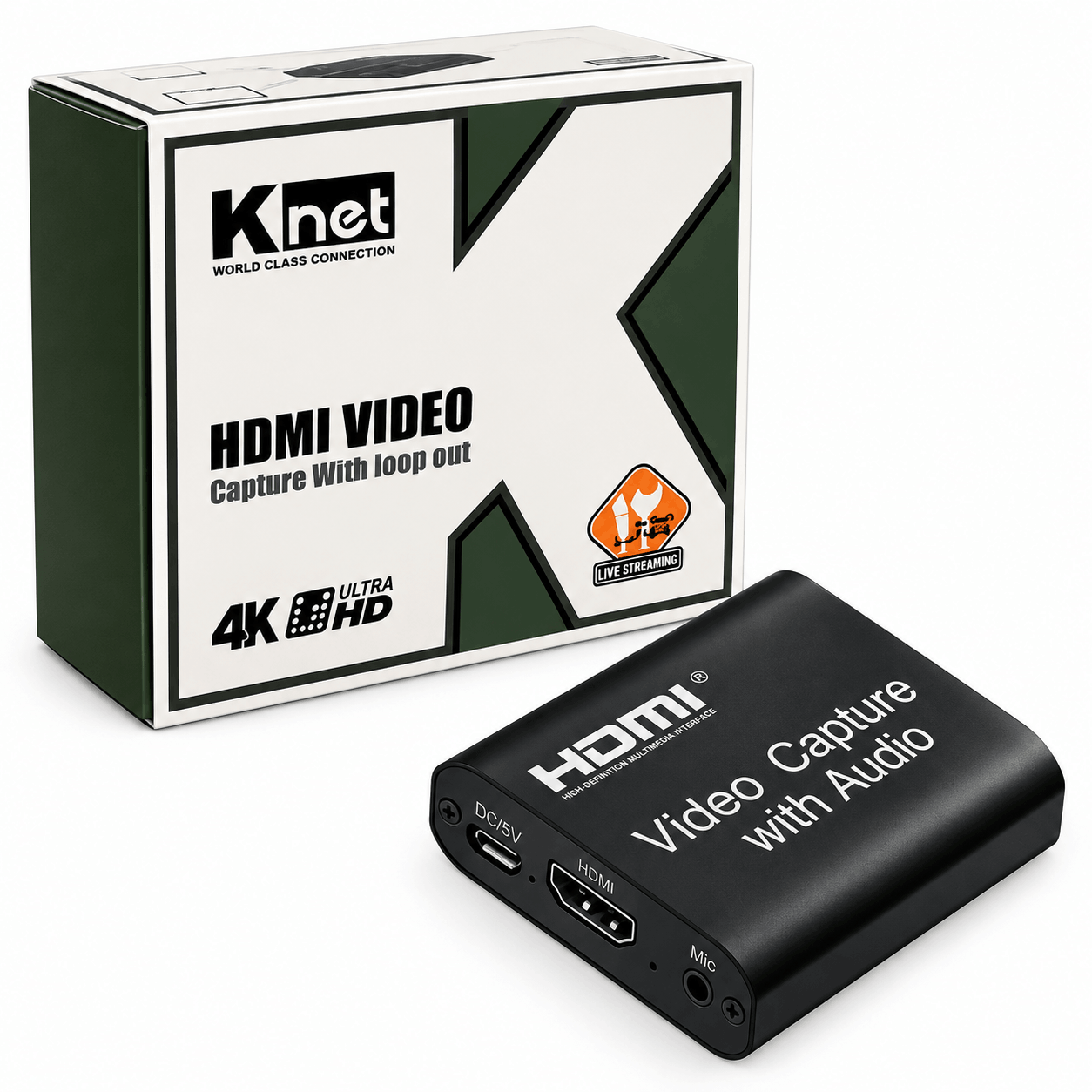 خرید کارت کپچر کی نت مدل KNET K-COHDCAP01 4K HDMI صدا دار