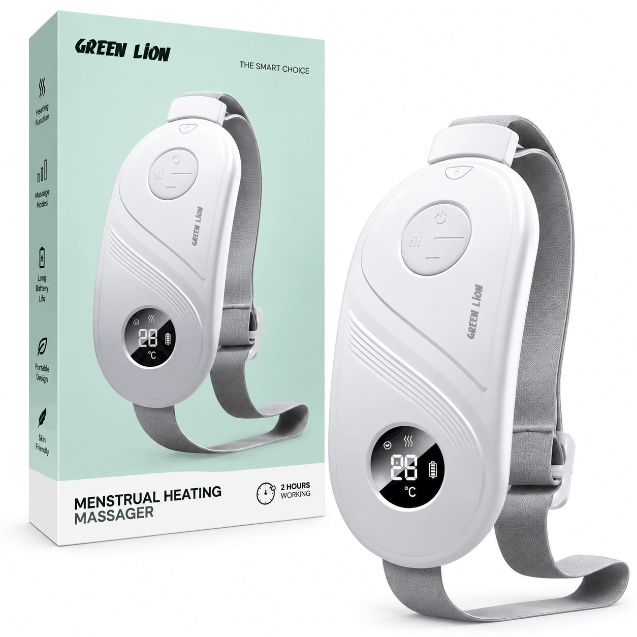 خرید ماساژور و گرم کننده گرین لاین مدل GREEN LION GNMHTMSSRWH Menstrual Heating سفید