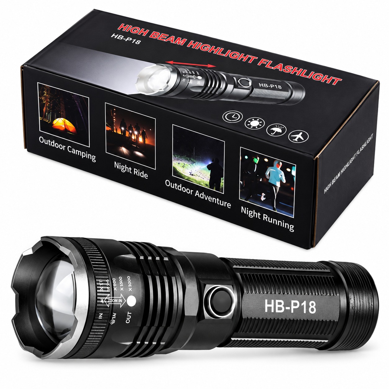 قیمت چراغ قوه پلیسی مدل FLASHLIGHT HB-P18