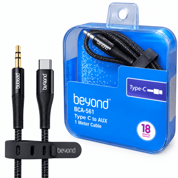 خرید کابل صدا تایپ سی بیاند مدل BEYOND Type-c BCA-561 مشکی طول 1 متر