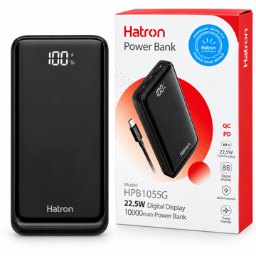 خرید پاوربانک هترون مدل Hatron HPB1055G 10000mAh 22.5W