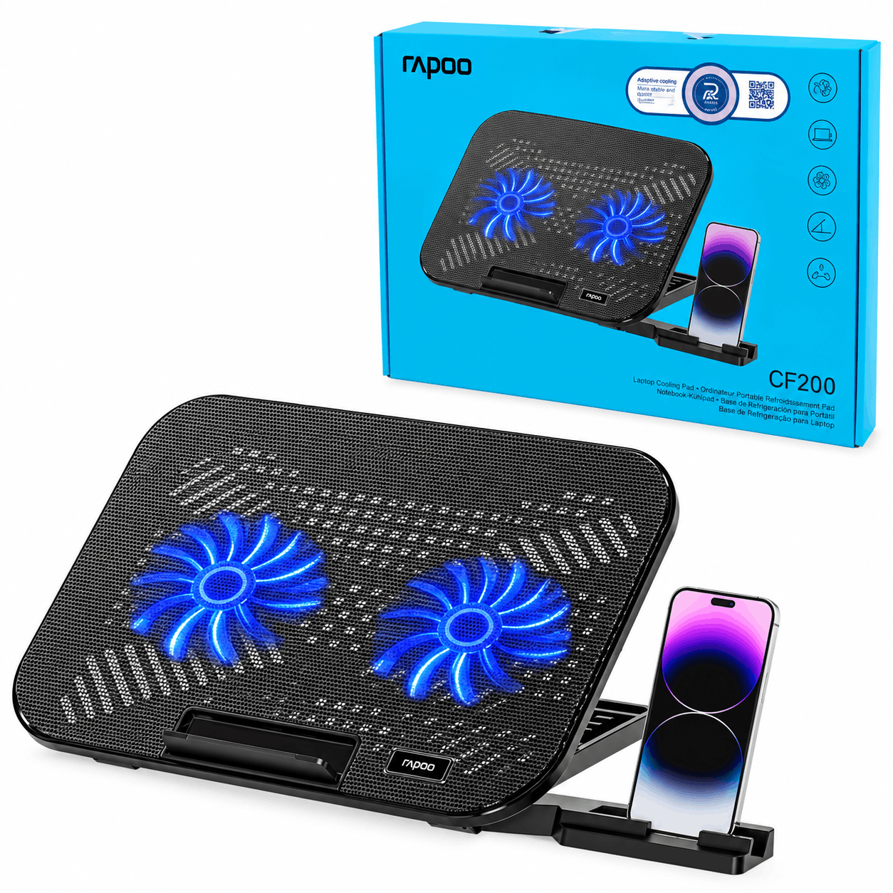 قیمت فن نوت بوک رپو مدل RAPOO CF100 مشکی