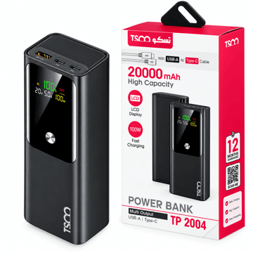 خرید پاوربانک تسکو مدل TSCO TP 2004 20000mAh PD 100W مشکی