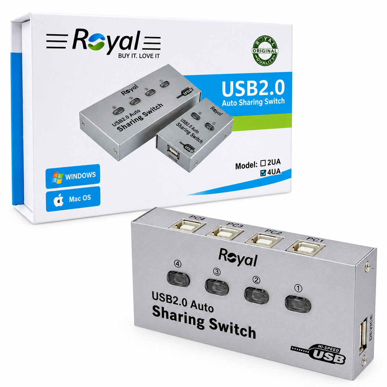 قیمت دیتا سوئیچ پرینتر اتومات رویال مدل ROYAL 4-Port