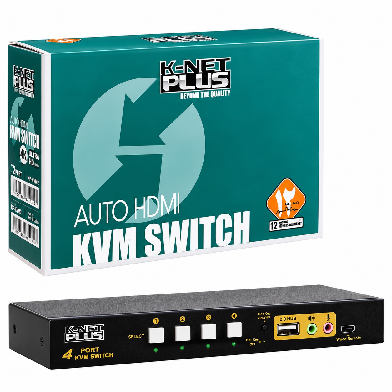 قیمت دستگاه کی وی ام سوئیچ HDMI کی نت پلاس مدل KNET Plus KP-SWKH404 4PORT