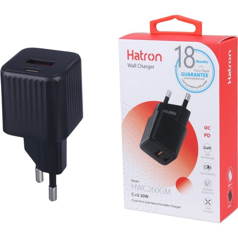 کلگی شارژر هترون مدل Hatron HWC260GM 20W مشکی