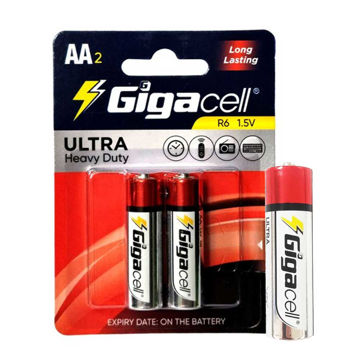 خرید باتری ساده قلمی 2 عددی گیگاسل مدل GIGACELL Heavy Duty AA