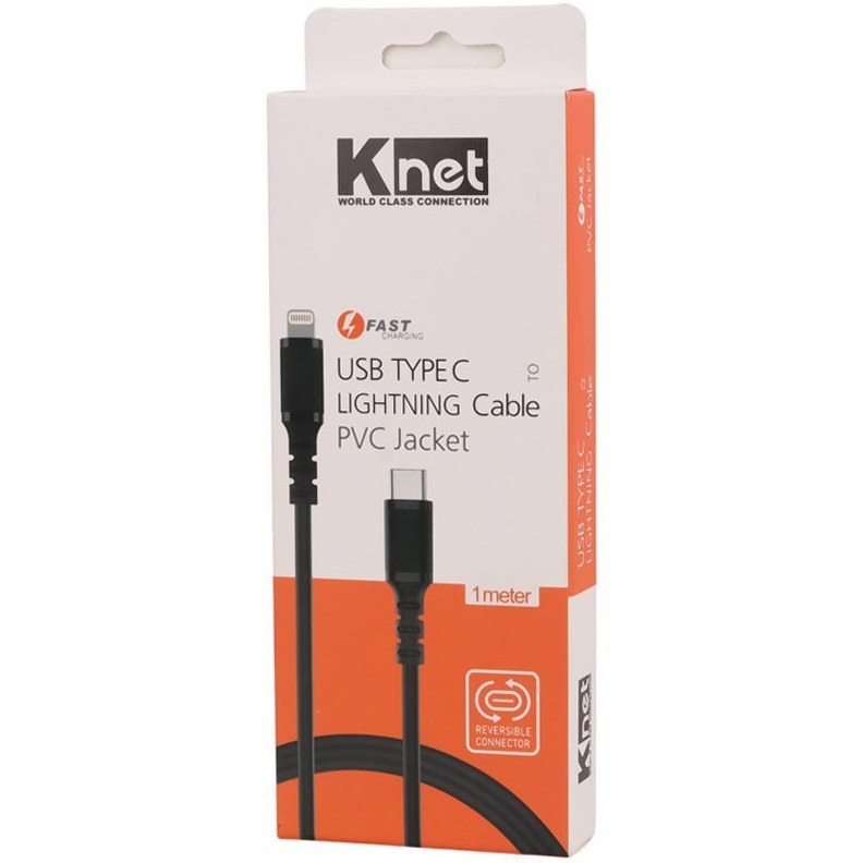 قیمت کابل شارژ تایپ سی به لایتنینگ آیفون کی نت مدل KNET K-CUCL2010 PD طول 1 متر