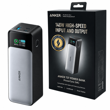 خرید پاوربانک انکر مدل ANKER A1289011 737 24000mAh 140W مشکی