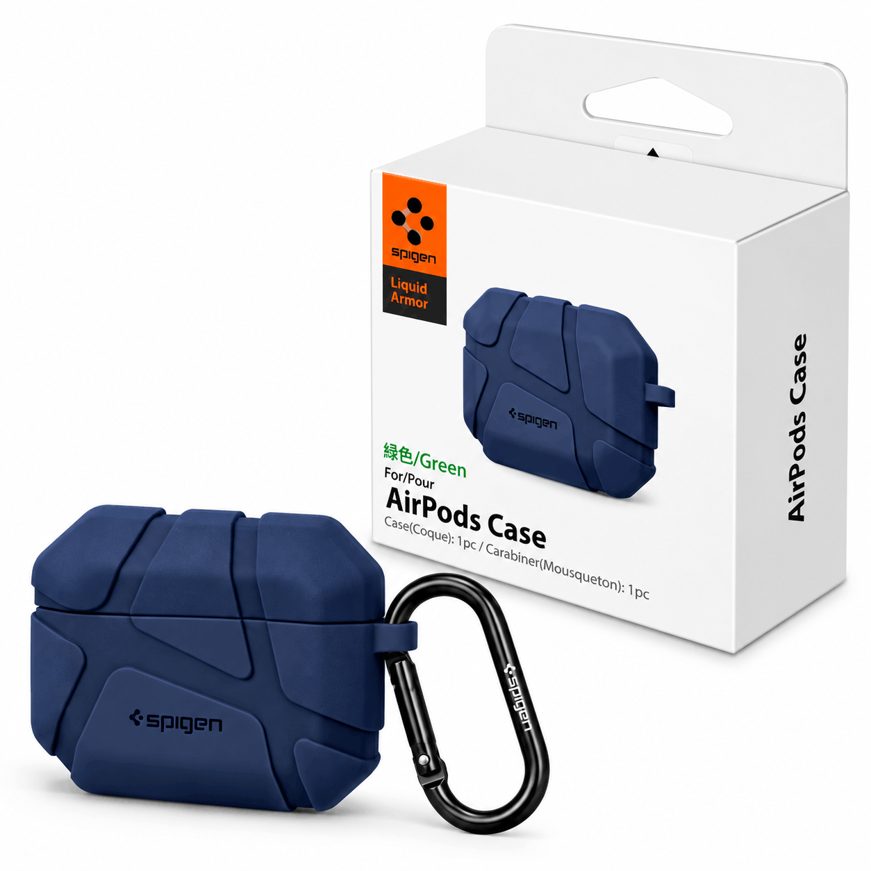 قیمت کاور ایرپاد اسپیگن مدل SPIGEN Leather Armor Airpod 4 Silicon سرمه ای