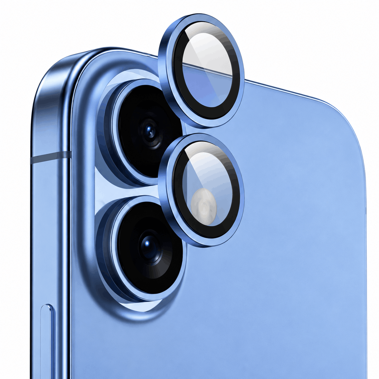 وزن محافظ لنز رینگی آیفون مدل IPHONE 16/+16 Big آبی