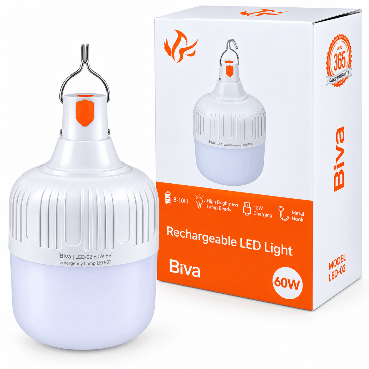 خرید چراغ شارژی آویز دار بیوا مدل Biva LED-02 Light 60W