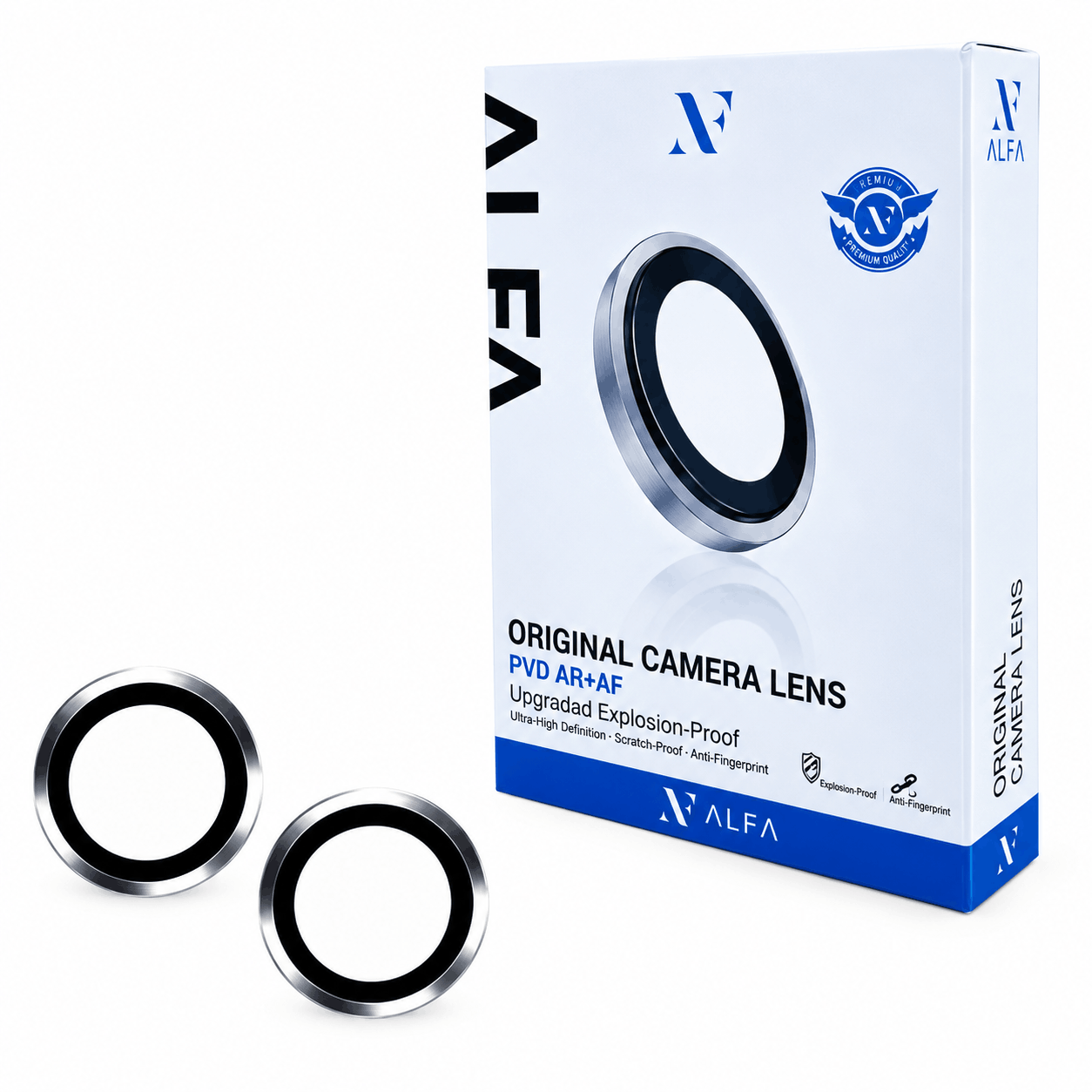 قیمت محافظ لنز آلفا مدل ALFA AR+AF IPHONE 13/14 نقره ای