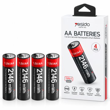 خرید باتری شارژی قلم یسیدو مدل YESIDO YP88 AA بسته 4 عددی